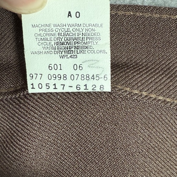 Vintage 90s Levi's Dress Pants Men's 38x34 Brown Straight Leg‎ Dacron - Picture 4 of 10